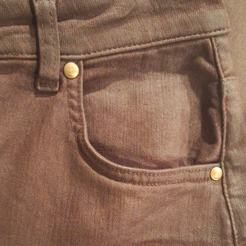 Anthropologie Pilcro Deep Rust Coated Denim Maxi Skirt - Picture 5 of 8